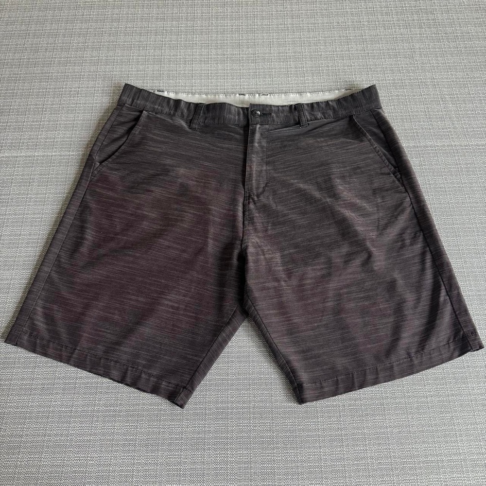 Split Gray & Brown Striped Mens Shorts Size 40